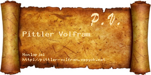 Pittler Volfram névjegykártya